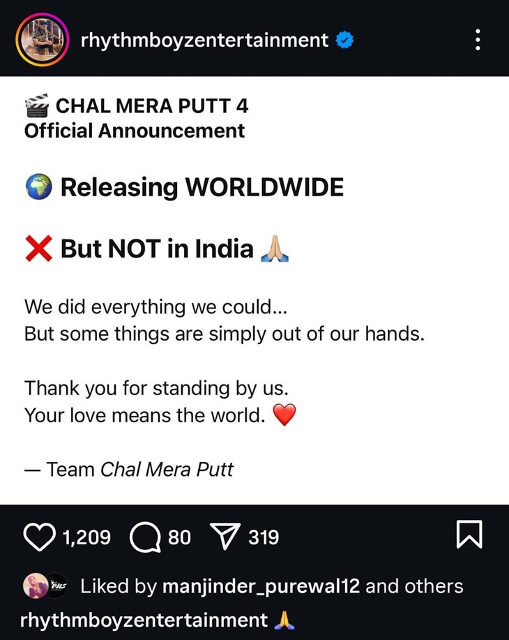 Post done by the team.