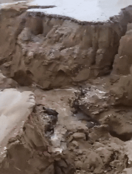 Kharbara road from Suratgarh to Chhatargarh in Sriganganagar was washed away due to heavy rains. This stopped the movement of vehicles from both sides.