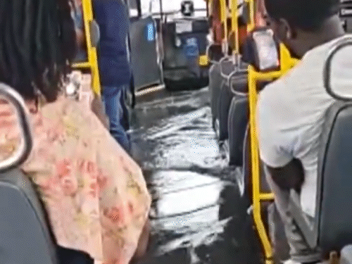 The storm affected the most transportation. Flood water entered the New York bus.
