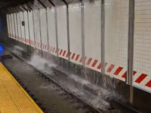 Floods in New York caused huge havoc. Metro stations Grand Central Terminal was flooded.
