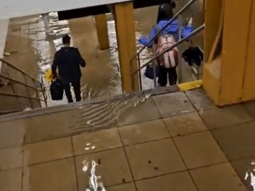 Metro, bus, and rail services were stopped due to floods. Flights were canceled at airports in New York, New Jersey, Washington, and Philadelphia.
