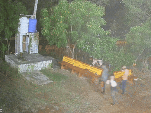 मंदिर के सीसीटीवी में दिखे तीन संदिग्ध।