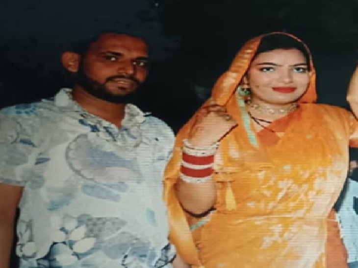 मृतक मगन सुहाग व आरोपी दिव्या।