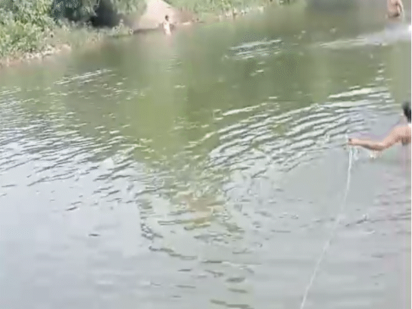 उसने रस्सी मोहसिन के साथियों की ओर मदद के लिए फेंकी।