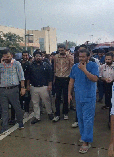 Doctors say that OPD and IPD service is completely disrupted today.
