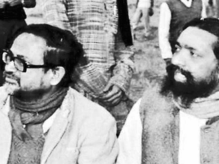 एके राय के साथ शिबू सोरेन। राय शिबू से जुड़ने से पहले कम्युनिस्ट पार्टी के नेता थे।
