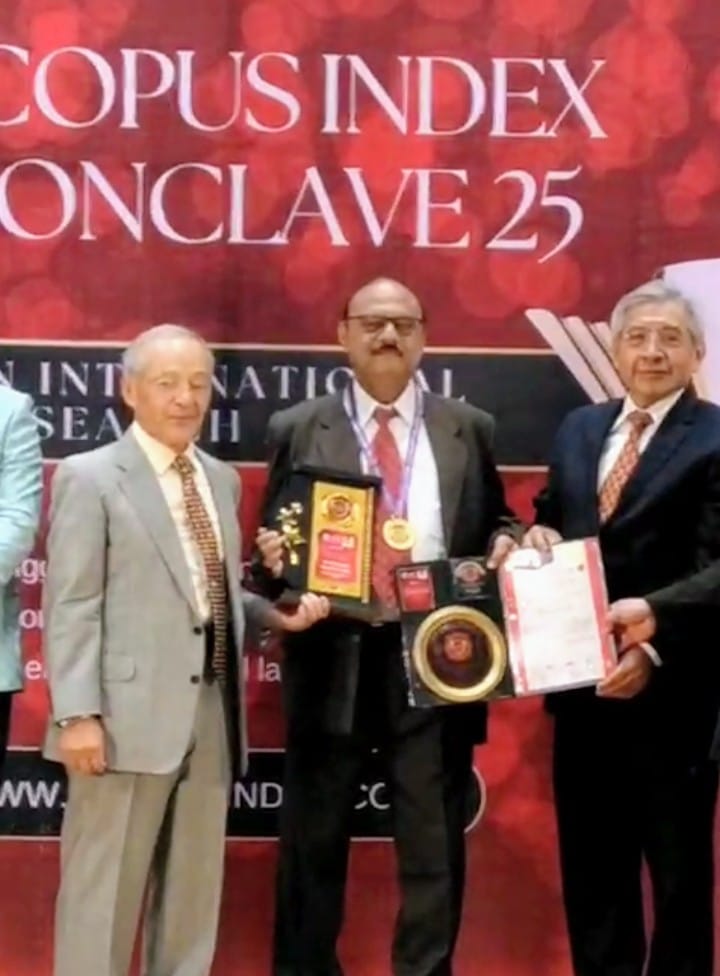 यह प्रतिष्ठित पुरस्कार तिरुचिरापल्ली में आयोजित स्कोपस इंडेक्स कॉन्क्लेव और एशिया रिसर्च अवार्ड्स के संयुक्त समारोह में दिया गया।