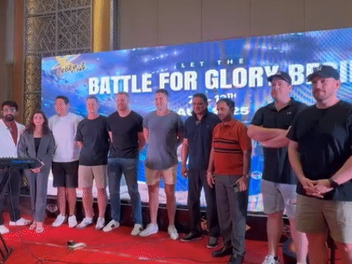 Players are participating in the league with former Indian cricket captain Mohammad Azharuddin in the pre-party of Legen-G T-10 League at a hotel in Jaipur.