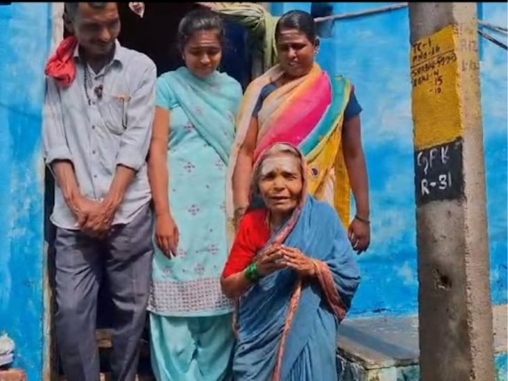Jyoti, a resident of Rabkavi village of Bilgi Taluk, Karnataka, with her family. - Dainik Bhaskar