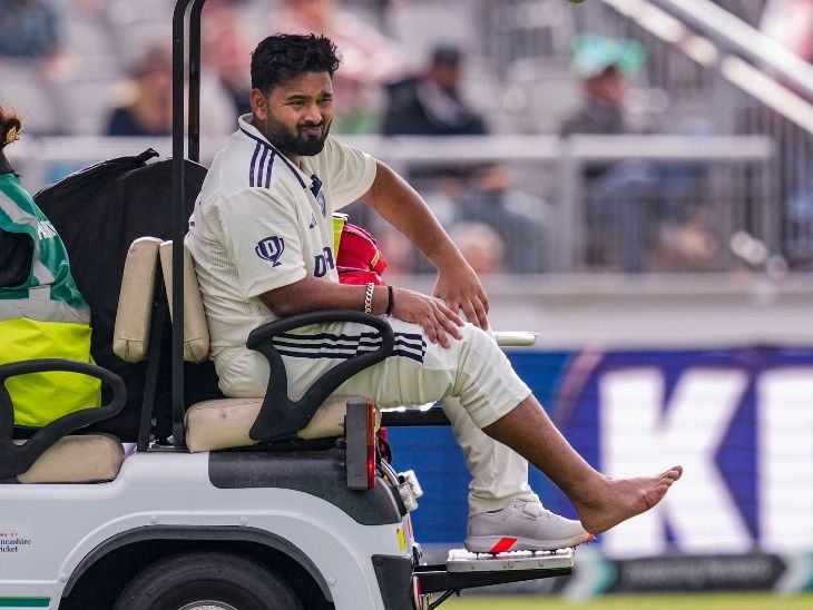 Rishabh Pant's right leg was hurt by Chris Woakes yorker. After this, Pant was out of the last Test. - Dainik Bhaskar