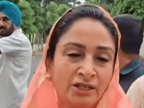 नाभा जेल पहुंची सांसद हरसिमरत कौर बादल। - Dainik Bhaskar