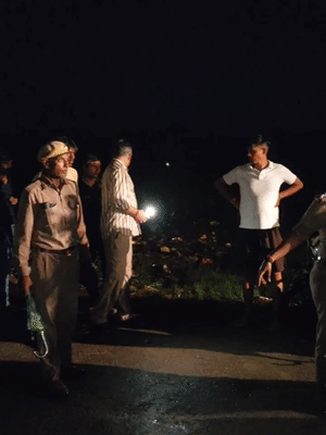 वन विभाग की टीम रात में सर्च अभियान चलाती हुई।