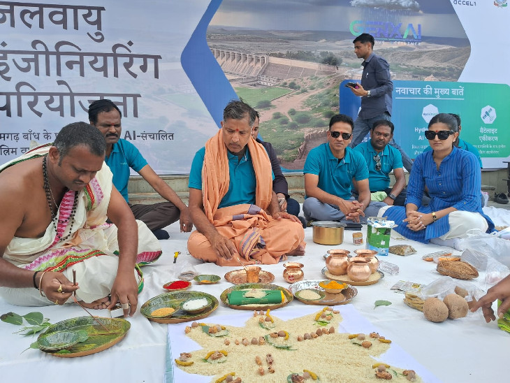 Before flying the drone on Tuesday, scientists duly worshiped and wished for the success of artificial rain by performing prayers and havan.
