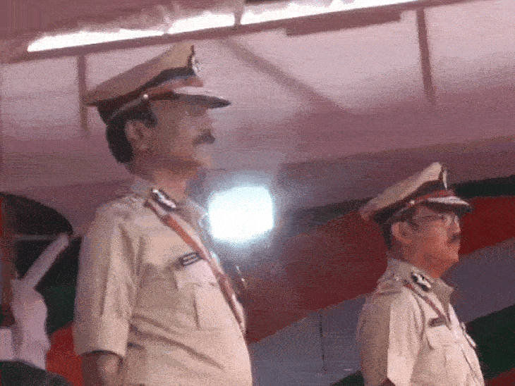 डीजीपी कैलाश मकवाड़ा ने रिहर्सल परेड की सलामी ली।