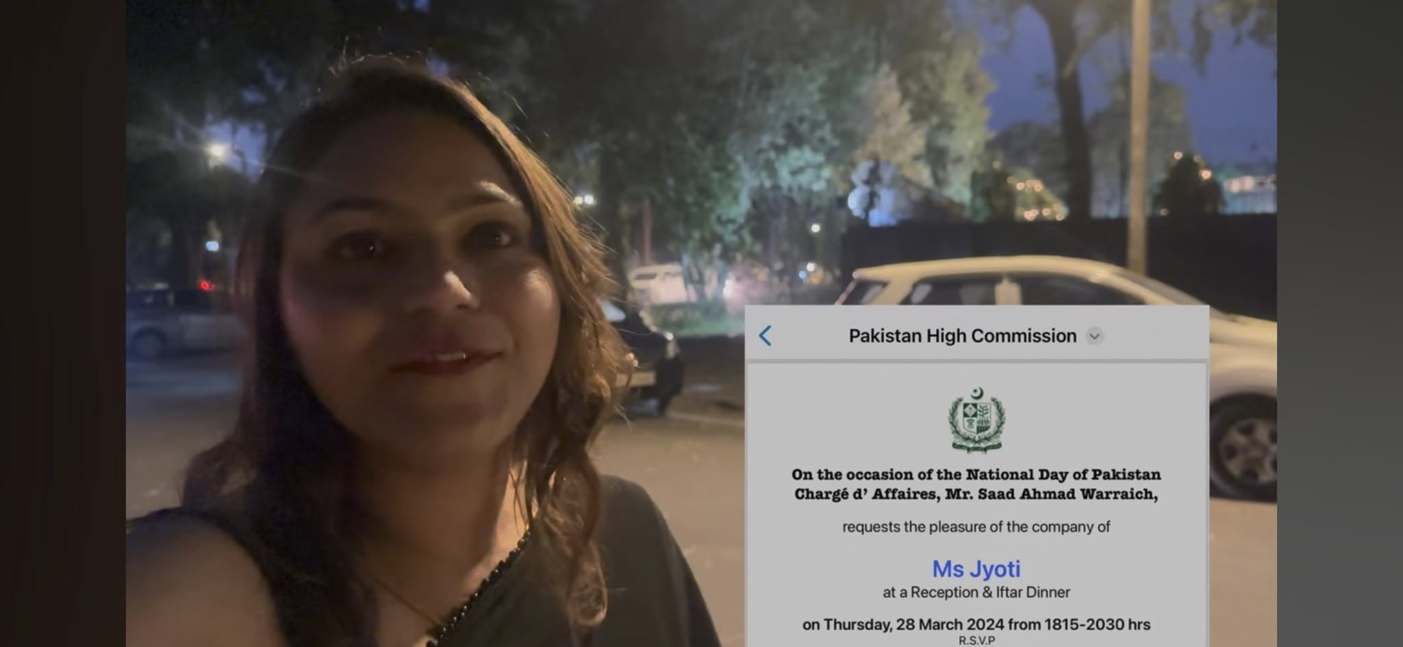 Jyoti Malhotra also received special invitation from Pak High Commission on March 28.