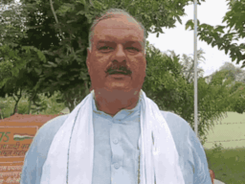 Jasmer Singh, sarpanch of the village giving information.