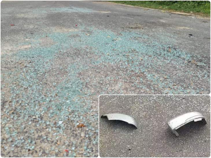 प्रेमिका के परिवार के लोगों के हमले में कार के शीशे और अन्य पाट्‌र्स टूट गए।