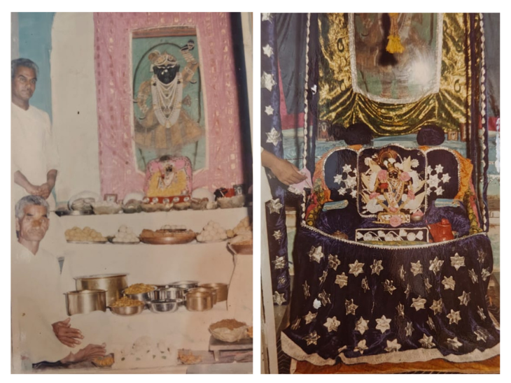 शुरुआत के समय मंदिर में इस तरह से प्रतिमाएं रखी थीं।