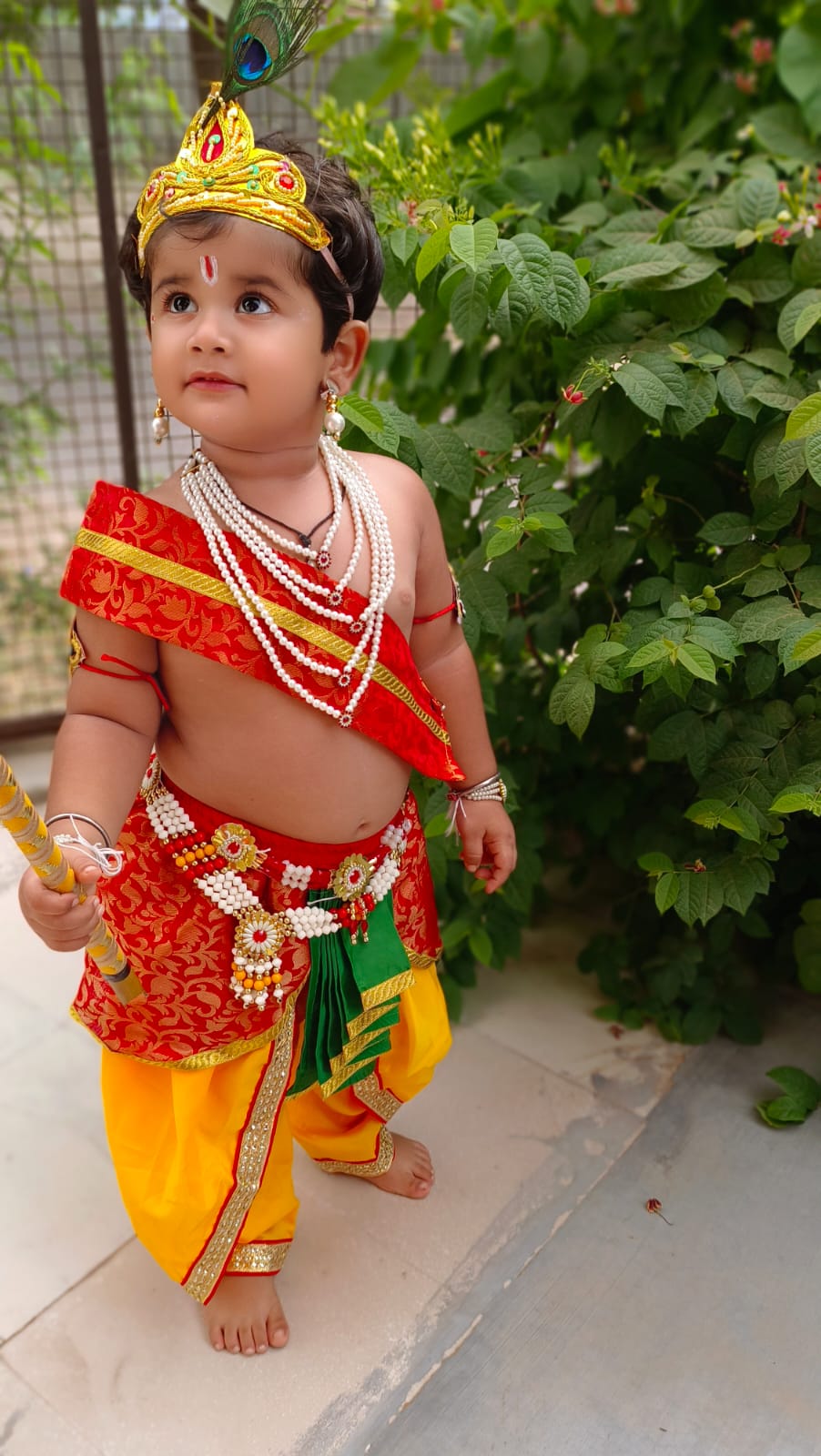 नागौर की व्यास कॉलोनी में आद्विक चौहान कान्हा रुप में