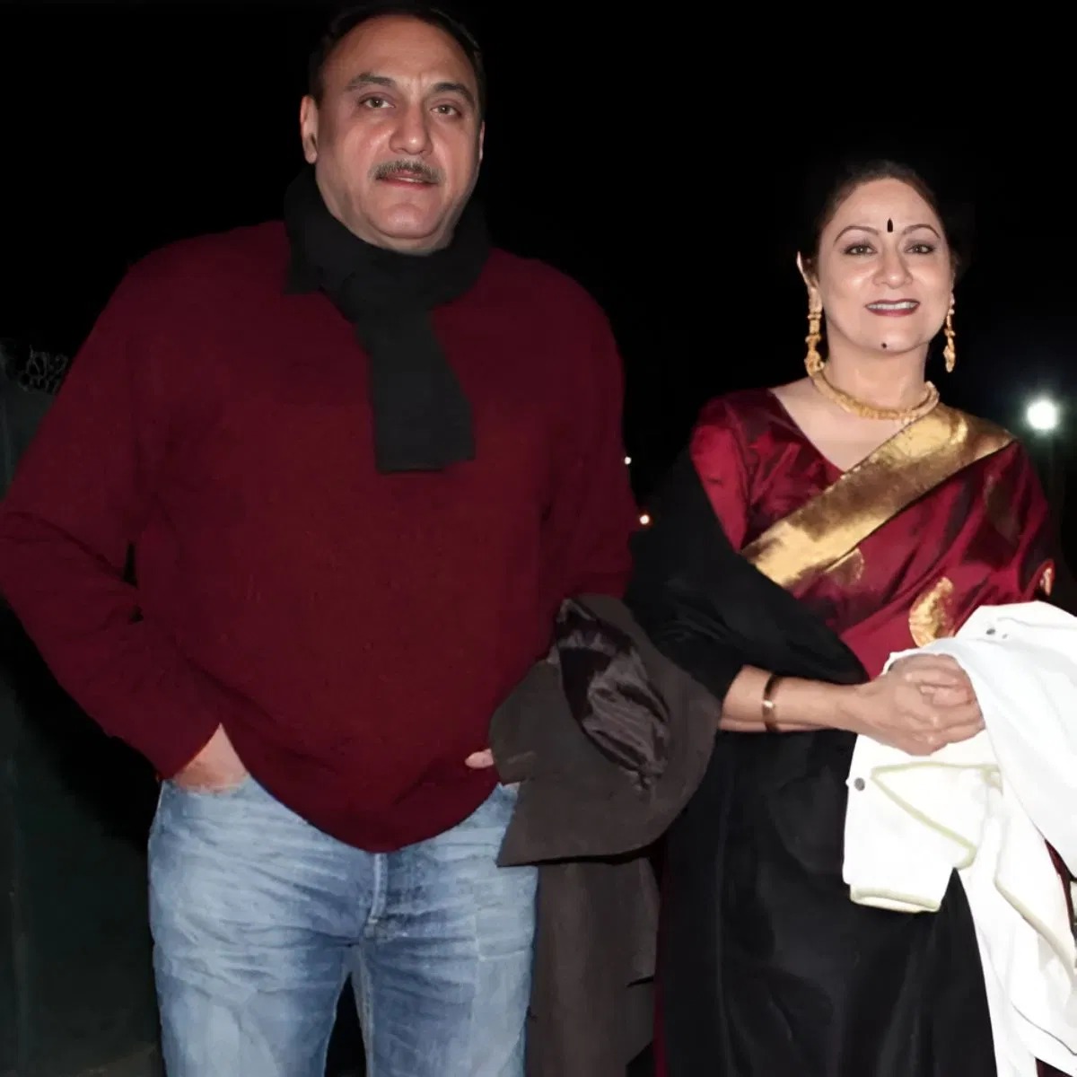 पति कुकू कोहली के साथ अरुणा ईरानी।