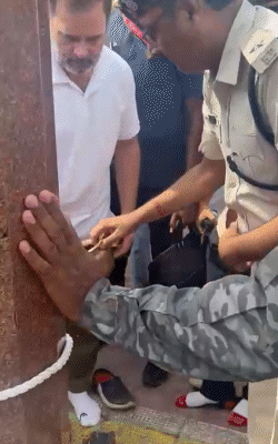 During the puja, Rahul also revolved around by offering water. Know the history of the temple too.