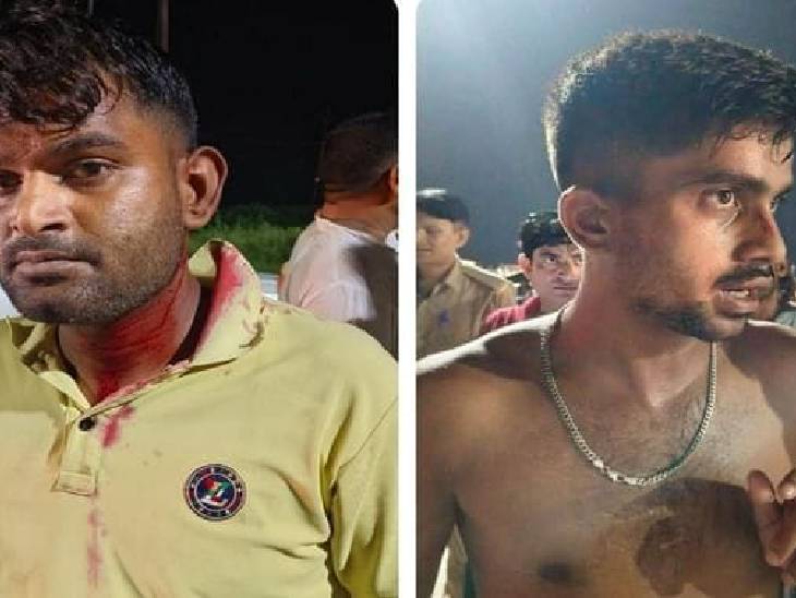 In the picture, army soldier Kapil and his cousin Shivam, who have been beaten up by toll workers.