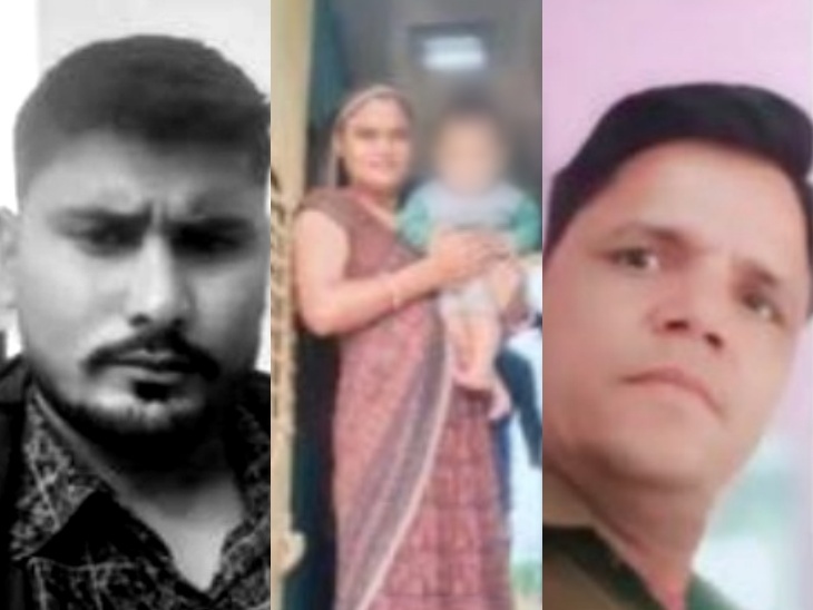 सोशल मीडिया पर पोस्ट के साथ विष्णु (सबसे बायें) ने यह तस्वीर भी लगाई। इसमें पत्नी अनिता और साले रणवीर पर परेशान करने के आरोप लगाए।