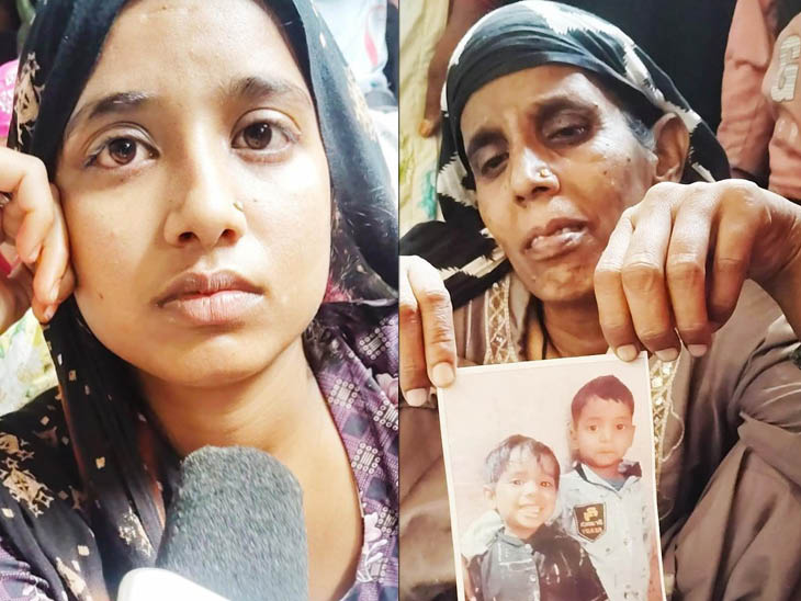 बेसुध दोनों बच्चों की मां। हाथ में तस्वीर लिए पोतों को याद करती दादी।