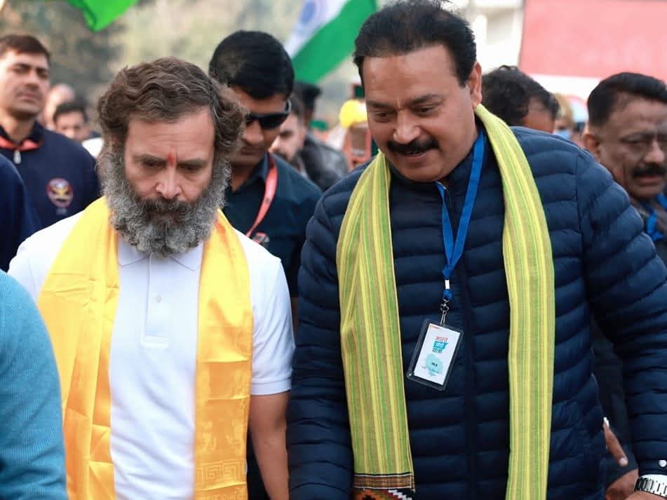 Congress MLA from Indora Malandra Rajan with Rahul Gandhi (file photo)