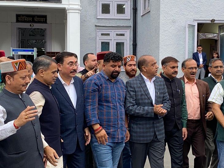 BJP MLA coming out of House