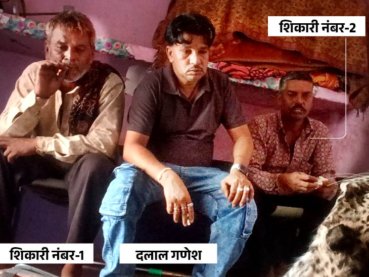 शिकारी नंबर-1 शंकरसिंह, दलाल गणेश (बीच में) और शिकारी नंबर-2 प्रतापसिंह है। प्रतापसिंह ने ही दोनों लेपर्ड का शिकार किया था।