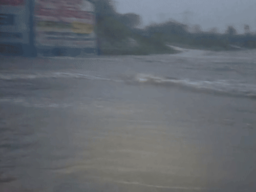 मारवाड़ा चौकी की पुलिया पर भी पानी आ गया है।