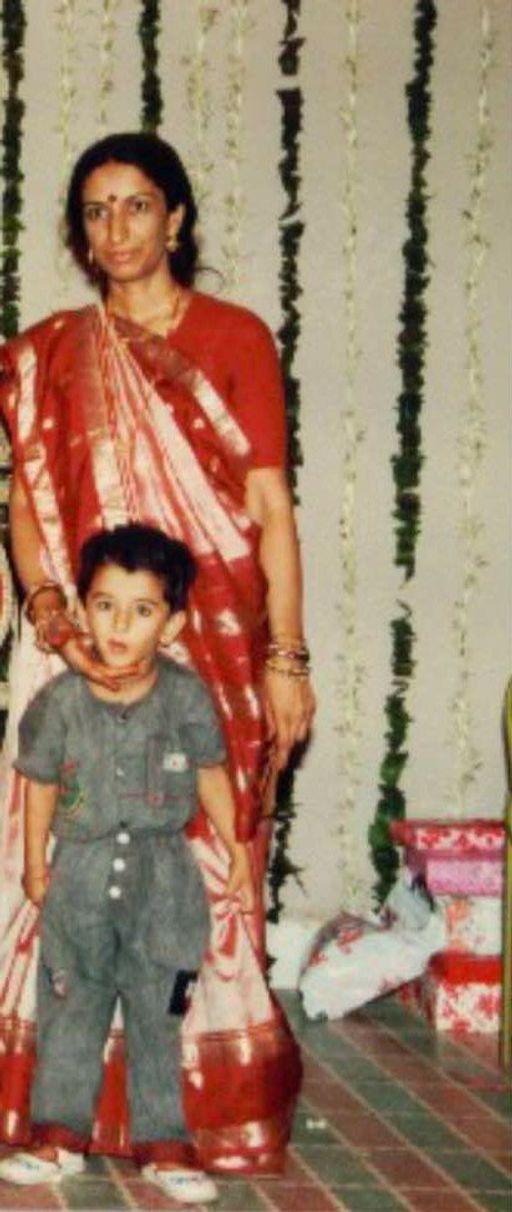 Cheteshwar Pujara posted this photo of his mother on Mother's Day. The photo is of his childhood.