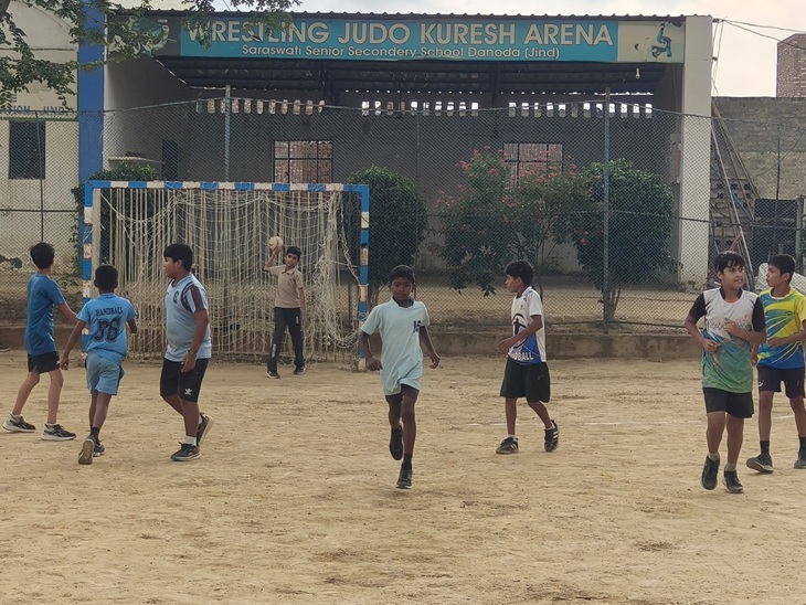 Handball players participating in trial
