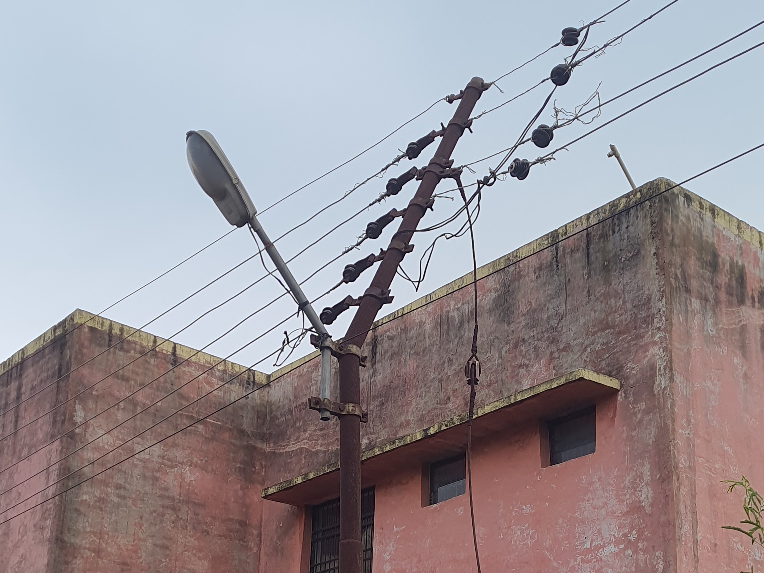 Broken electric pole is inviting a big accident