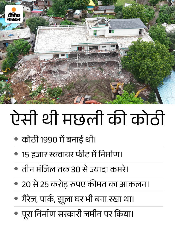 21 अगस्त को कोठी को तोड़ने की कार्रवाई की गई थी।