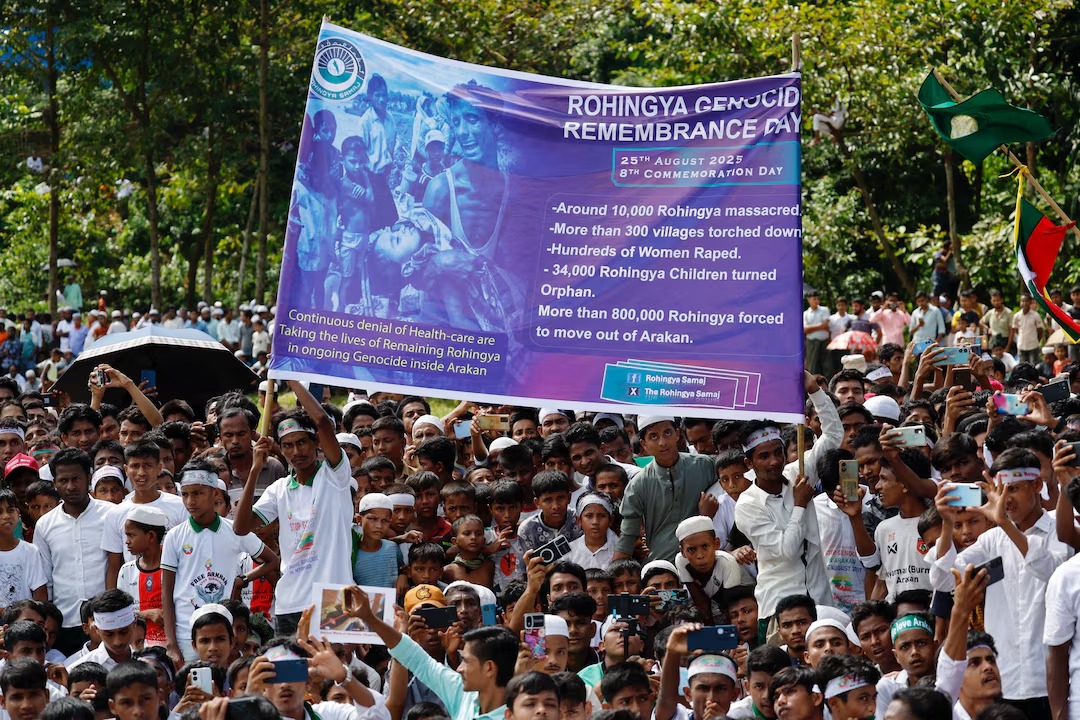 रोहिंग्या शरणार्थियों के प्रोग्राम की तस्वीर।