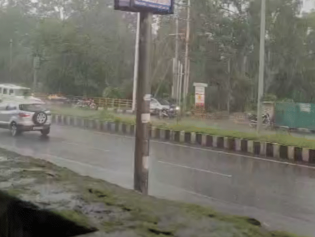 भोपाल में सोमवार दोपहर को करीब आधे घंटा तक तेज बारिश हुई।