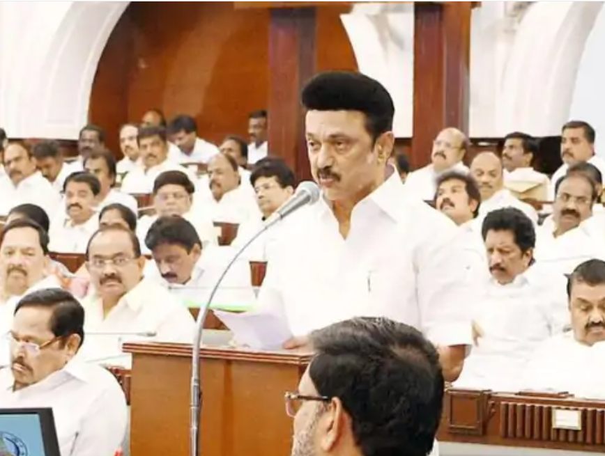 Chief Minister MK Stalin speaking in Tamil Nadu Assembly