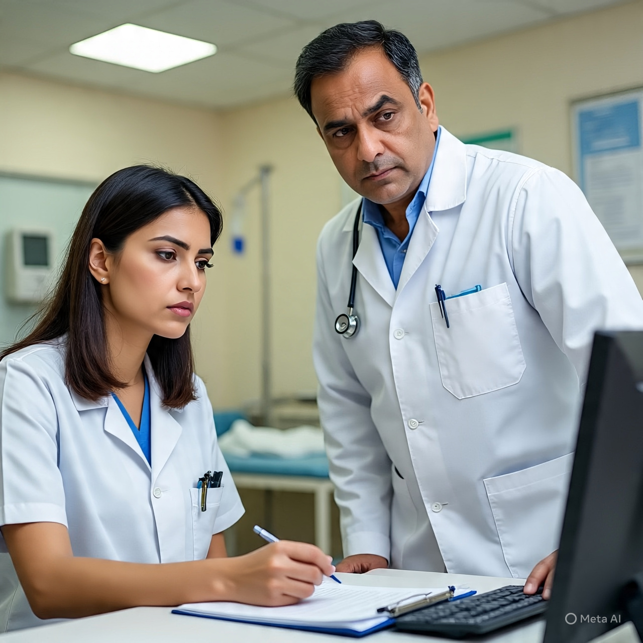 आरोपी डॉक्टर ने नाबालिग की मां को मैसेज कर हॉस्पिटल भेजने को कहा था। (इमेज सोर्स: मेटा AI)