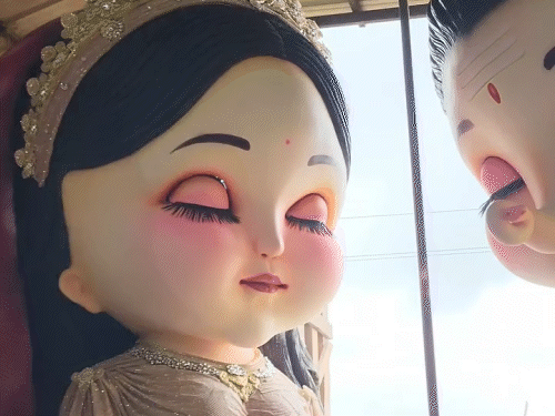 प्रतिमा की खासियत यह है कि इसे तैयार करने से पहले आर्टिफिशियल इंटेलिजेंस (AI) से डिजाइन जनरेट किया है।