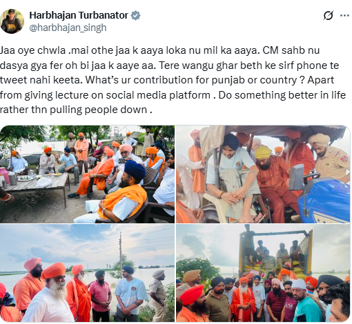 A tweet shared by former cricketer Harbhajan Singh.