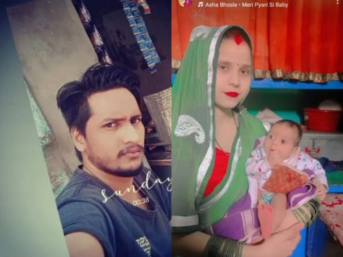 This photo is of Deepak and his wife Bhavna. Both are injured. There is a child in the lap. Who has died.