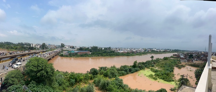 The Tangri River overflowed in Ambala.
