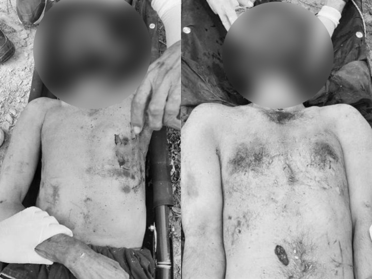 काश्मीरच्या पूंछमध्ये घुसखोरीचा प्रयत्न उधळला: PoKतून आलेल्या दहशतवाद्यांचा पळून जाण्याचा प्रयत्न, सैन्याचा परिसराला वेढा चित्रात डाव्या बाजूला बागू खानचा मृतदेह आहे. दुसऱ्या दहशतवाद्याची ओळख पटलेली नाही.