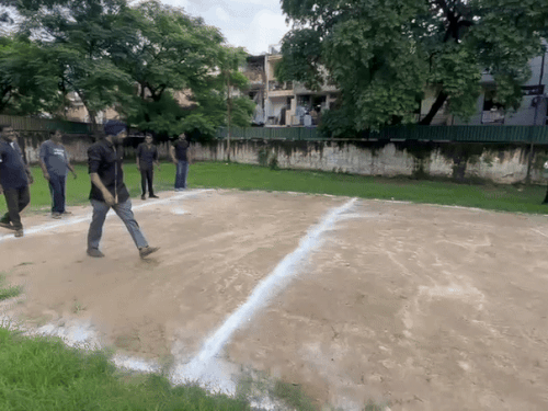 Employees playing kabaddi.