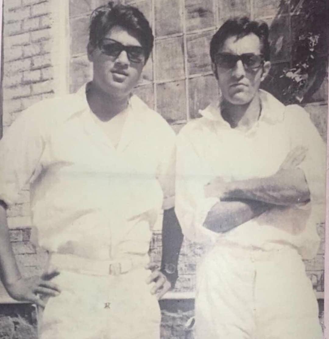 भारतीय क्रिकेट टीम के पूर्व कप्तान नवाब पटौदी के साथ माधवराव सिंधिया