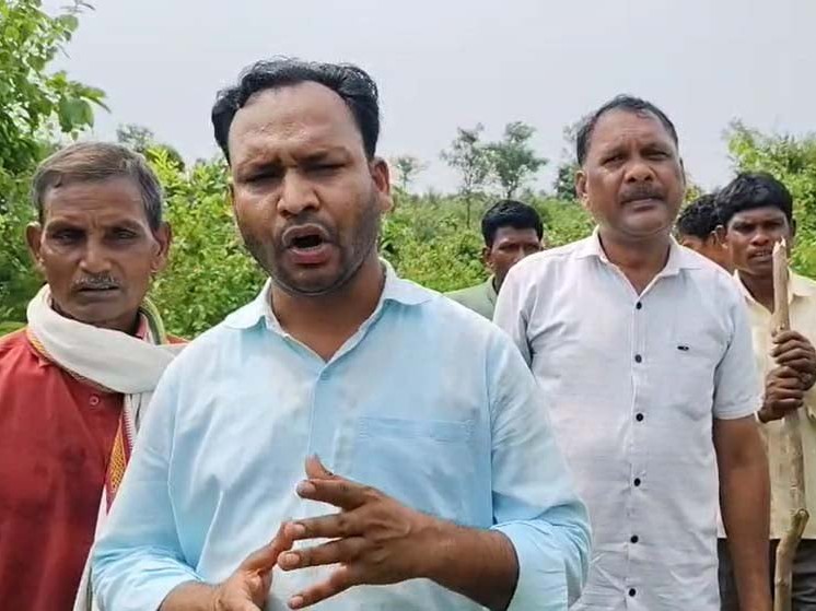 घटना स्थल पर जांच करती वन विभाग की टीम।
