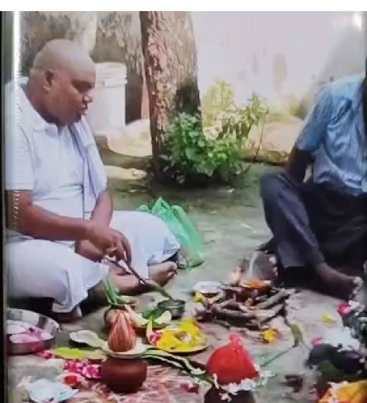 In this picture, after Anjali's death, Uday is seen doing rituals.