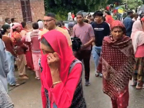 Villagers emptying Kunduni village of Jogendranagar and going to a safe place.